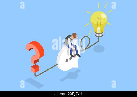 3D Isometric Flat Illustration of Solving Problem, incident ...
