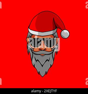 Santa Claus logo on christmas and happy new year Stock Vector
