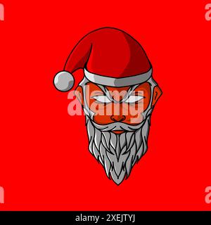 Santa Claus logo on christmas and happy new year Stock Vector