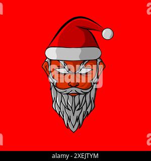 Santa Claus logo on christmas and happy new year Stock Vector
