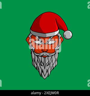 Santa Claus logo on christmas and happy new year Stock Vector