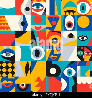 Abstract Faces Pattern vector illustration Stock Vector Image & Art - Alamy