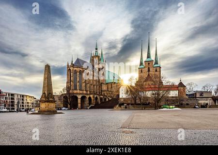 The cathedral of Erfurt in Thuringia Stock Photo