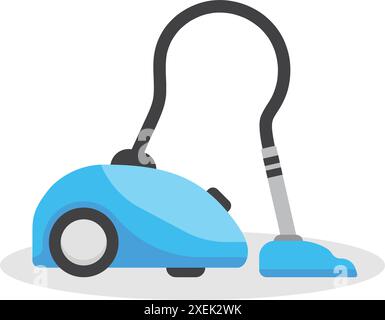 Vacuum cleaner icon in flat style. Equipment for house cleaning vector illustration on isolated background. Clean machine sign business concept. Stock Vector