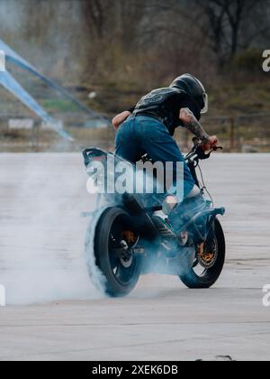 Motorcycle Burnout Stock Photo