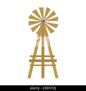 Cartoon Old Windmill Icon Stock Vector