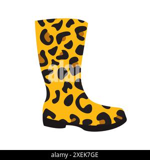 Leopard Print Gumboot Icon Stock Vector