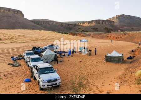 Mauritania, surroundings of Terjit, tented camp in the desert Stock Photo