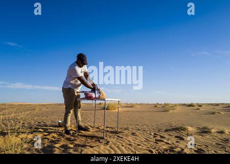 Mauritania, surroundings of Chami, traditional ritual of goat slaughter Stock Photo