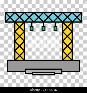 Stage scene constructions icon, web frame podium sign, show design vector illustration . Stock Vector