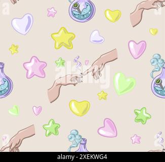 seamless pattern of Marijuana. Legalize cannabis. smoking weed. Vector illustration of weed Stock Vector