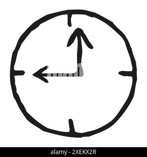 Doodle wall clock watch icon Stock Vector