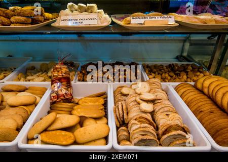 bake goods pastries Mercado Barcelo market in central Madrid, Spain. Stock Photo