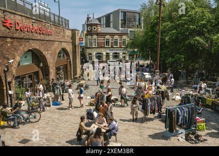 Customers shopping at Deptford Market Yard, Deptford, London, UK; London, England Stock Photo