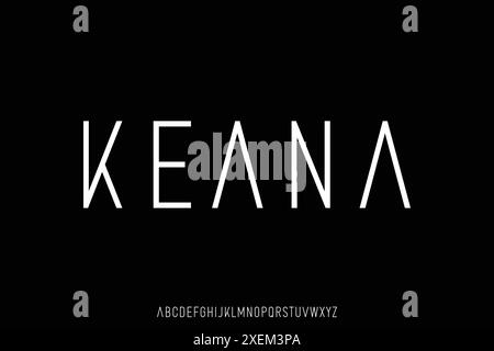 Modern minimalist sans serif alphabet display font vector illustration ...