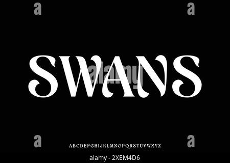 Elegant decorative alphabet display font vector illustration Stock Vector