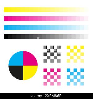CMYK Print Calibration Illustration with Offset Printing Marks and ...