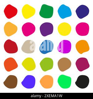 Colorful blobs set. Abstract rounded shapes. Multicolor vector collection. Artistic design elements. Stock Vector