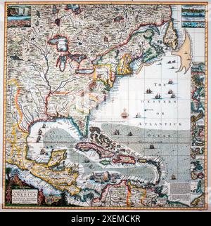 A Map of the British Empire in America with the French, Spanish and the Dutch Settlements adjacent thereto by Henry Popple, circa 1755 Stock Photo