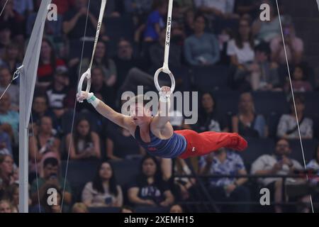 June 27, 2024: Gymnast Alex Diab during the 2024 U.S. Olympic Trials ...