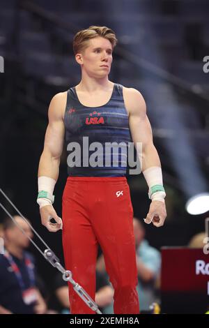 June 27, 2024: Gymnast Shane Wiskus during the 2024 U.S. Olympic Trials ...