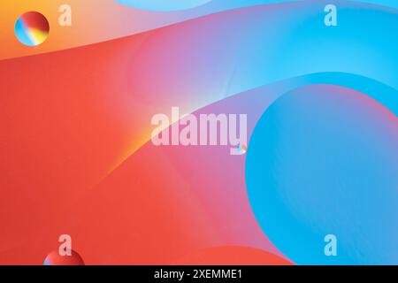 Red and blue abstract design with smooth lines and gradient colors Stock Photo