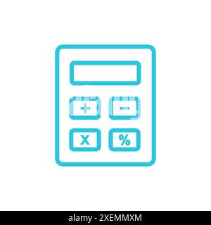 Loan calculator icon. Isolated on white background. From blue icon set. Stock Vector