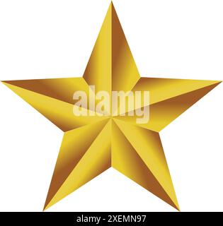 3D Star icon, 3d stars rating icon, Star Golden Symbol, Customer Rating, Feedback, 3d gold star Stock Vector