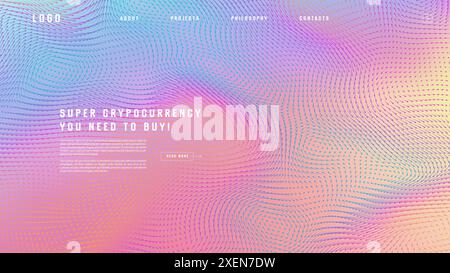 Landing page abstract design with vector field forces matris. Colorful template for website or app. Magnetic flow chart Stock Vector