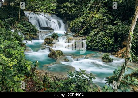 Beautiful Air Terjun Laumarang in Central Sulawesi, Indonesia; Bukit Mambual, Luwuk, Banggai Regency, Central Sulawesi, Indonesia Stock Photo