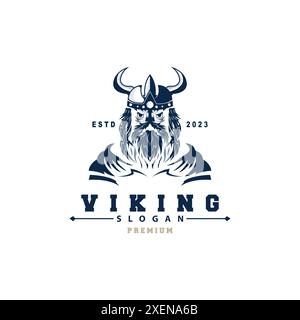 Viking logo, Vector illustration of Viking God, Simple Barbarian Sparta Inspiration Design, Templet Illustration Stock Vector