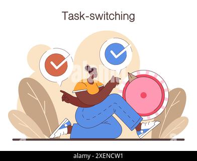 Digital multitasking. Effective and competent office worker media ...