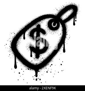 Spray Painted Graffiti price tag Sprayed isolated with a white background. Stock Vector