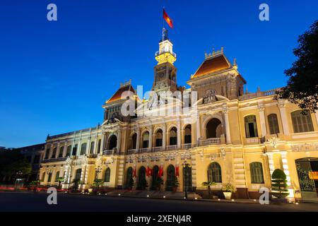 The people's committee building in Ho Chi Minh City Vietnam. This building is an example of the colonial French architecture and was complete in 1908 Stock Photo