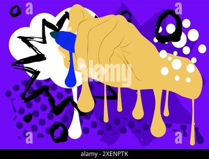 Hand writing with Felt Tip Pen, graffiti style. Abstract modern street art decoration performed in urban painting style. Stock Vector