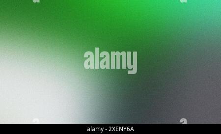 Gradient background in shades of green transitioning to white and gray with a textured grainy effect Stock Photo