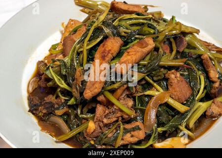 Adobong kangkong - a Filipino adobo dish with water spinach as the main ...