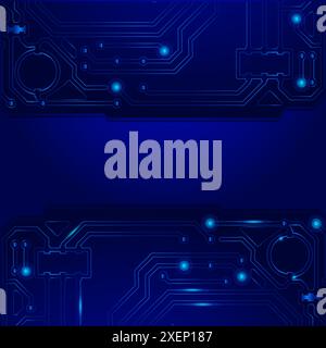 High tech technology geometric and connection system background with digital data abstract. Electronic dark blue background wallpaper. Vector illustra Stock Vector