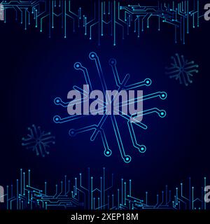 High tech technology geometric and connection system background with digital data abstract. Electronic dark blue background wallpaper. Vector illustra Stock Vector