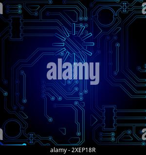 High tech technology geometric and connection system background with digital data abstract. Electronic dark blue background wallpaper. Vector illustra Stock Vector
