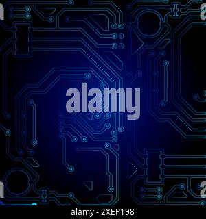 High tech technology geometric and connection system background with digital data abstract. Electronic dark blue background wallpaper. Vector illustra Stock Vector