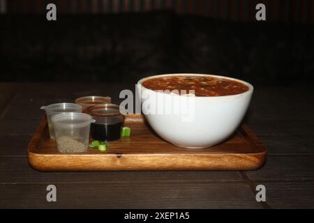 Chicken corn soup in a bowl Stock Photo