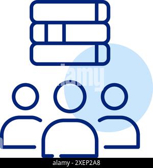 Library of users. Collective space for reading, learning, and social interaction. Pixel perfect, editable stroke icon Stock Vector