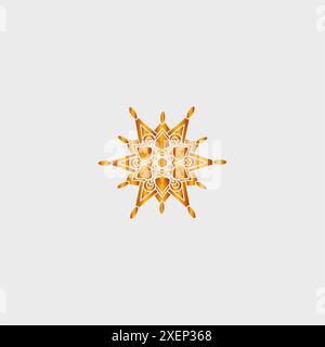 luxury line art mandala design background inlaid in isolated background Stock Vector