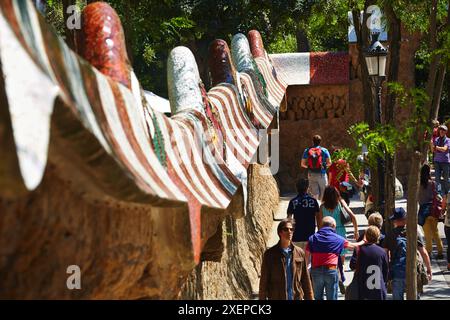 Park Güell by Antonio Gaudí. Barcelona. Catalonia. Spain. Stock Photo