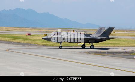 U.S. Marine Corps Lt. Col. Alexander Mellman, the commanding officer of Marine Fighter Attack Squadron (VMFA) 242, Marine Aircraft Group 12, 1st Marin Stock Photo