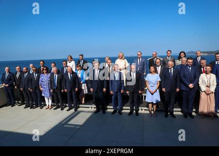 Dubrovnik, Croatia. 29th June, 2024. Participants of Dubrovnik Forum pose for a family photo during the seventeenth edition of the Dubrovnik Forum international conference in Dubrovnik, Croatia on June 29, 2024. Photo: Matija Habljak/PIXSELL Credit: Pixsell/Alamy Live News Stock Photo