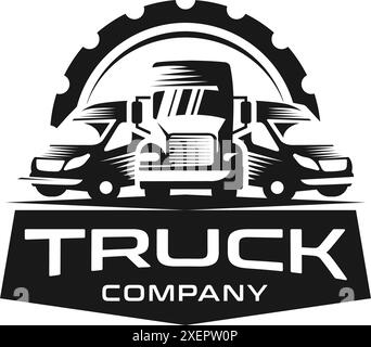 Silhouette TRUCK COMAPNY gear set logo design Stock Vector