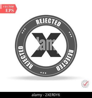 Grunge red rejected round rubber seal stamp on white background eps Stock Vector