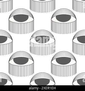 Seamless pattern in the style of psychedelic eyes. Closed and open eye. The pattern for the fabric cover, the book. Stock Vector